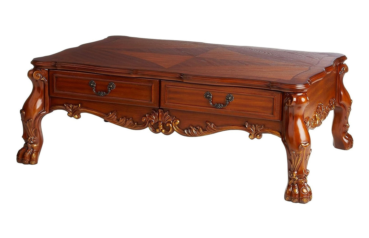 Cherry Oak Wood Coffee Table By Homeroots | Coffee Tables | Modishstore - 2