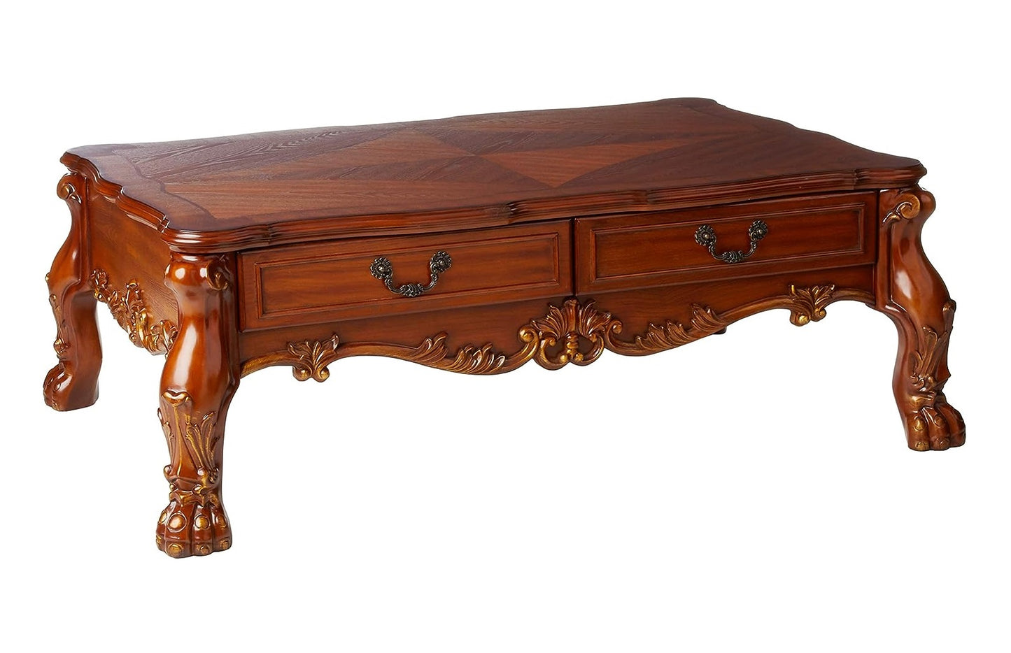 Cherry Oak Wood Coffee Table By Homeroots | Coffee Tables | Modishstore - 3