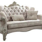 Ivory Velvet Loveseat W Pillows By Homeroots | Loveseats | Modishstore