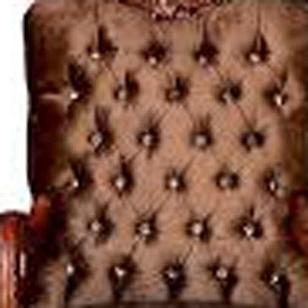 Golden Brown Velvet Chair & Pillow By Homeroots | Accent Chairs | Modishstore - 2