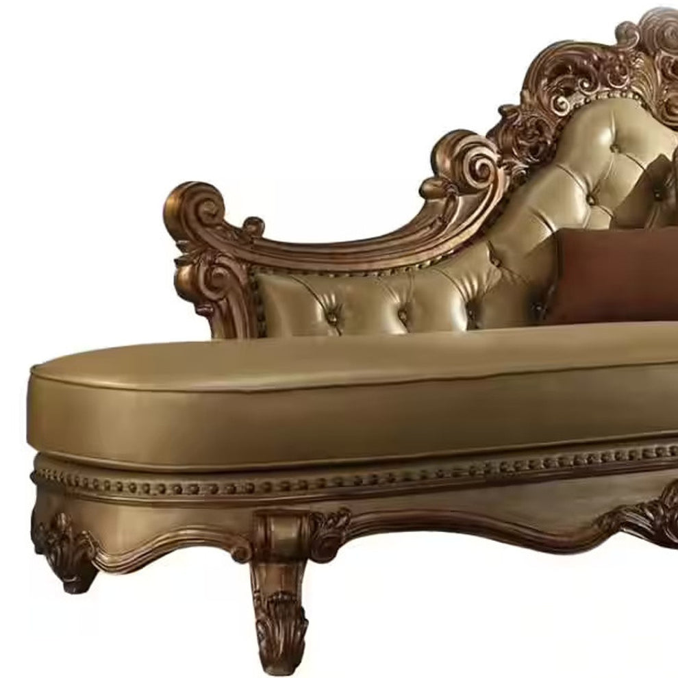 Bone Polyurethane Chaise & Pillows By Homeroots | Sofas | Modishstore - 3