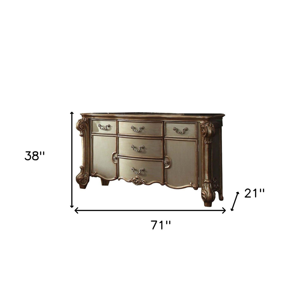Gold Patina Bone Patina Dresser By Homeroots | Dressers | Modishstore - 4