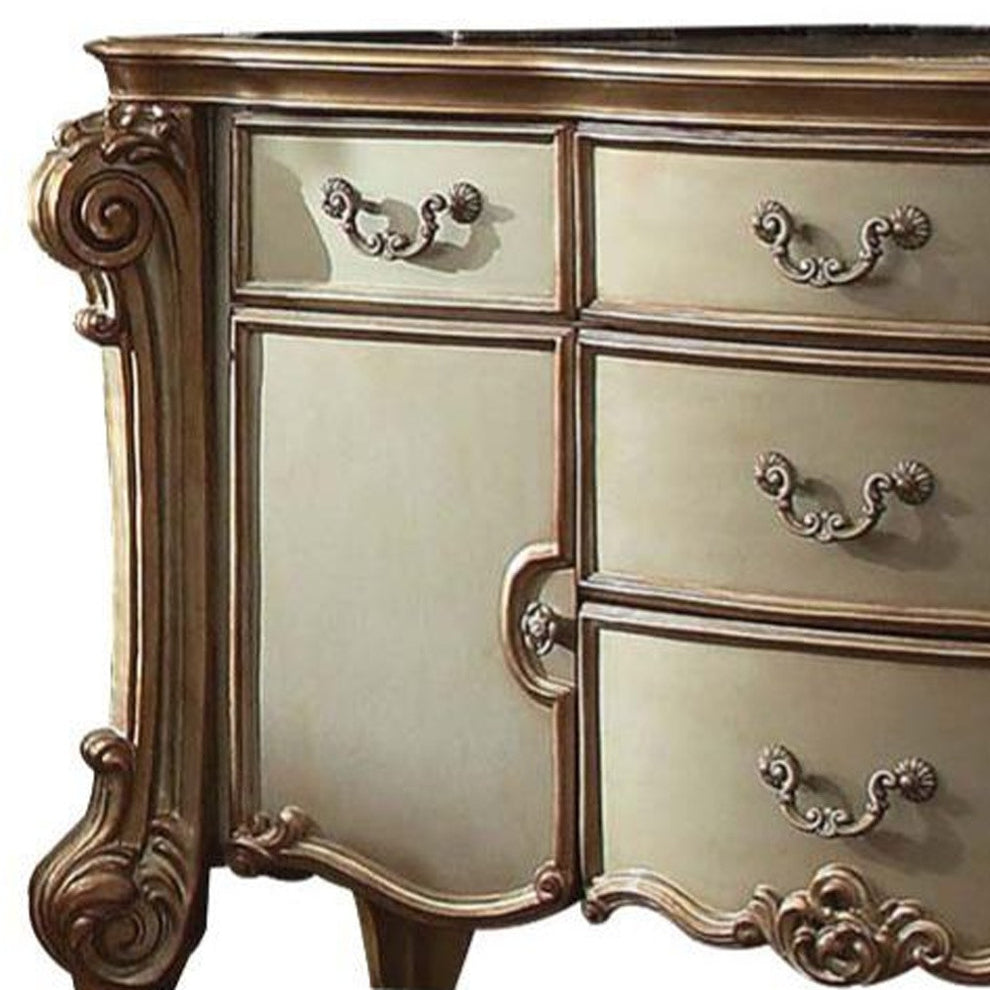 Gold Patina Bone Patina Dresser By Homeroots | Dressers | Modishstore - 3
