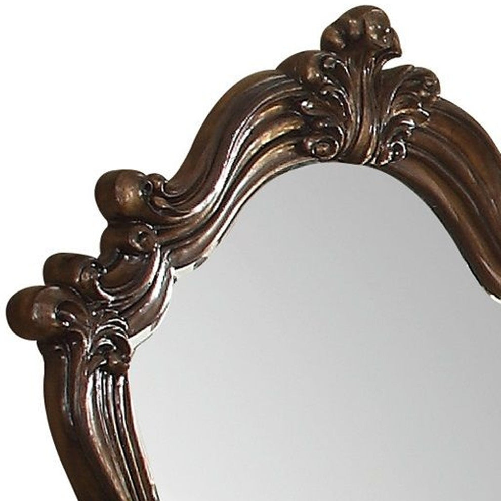 Cherry Oak Glass Mirror By Homeroots | Mirrors | Modishstore - 2