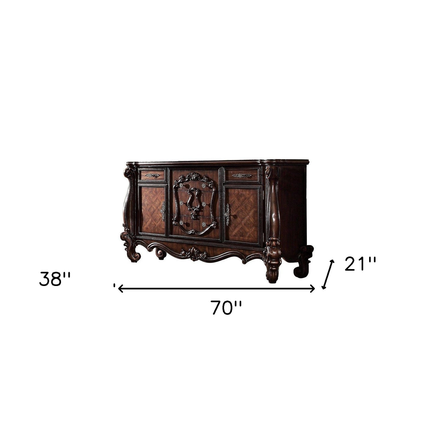 Cherry Oak Wood Dresser By Homeroots - 374251 | Dressers | Modishstore - 2
