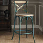 Antique Turquoise & Oak Wood Bar Chair By Homeroots | Bar Stools | Modishstore