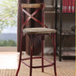 Antique Red Wooden Bar Chair By Homeroots | Bar Stools | Modishstore