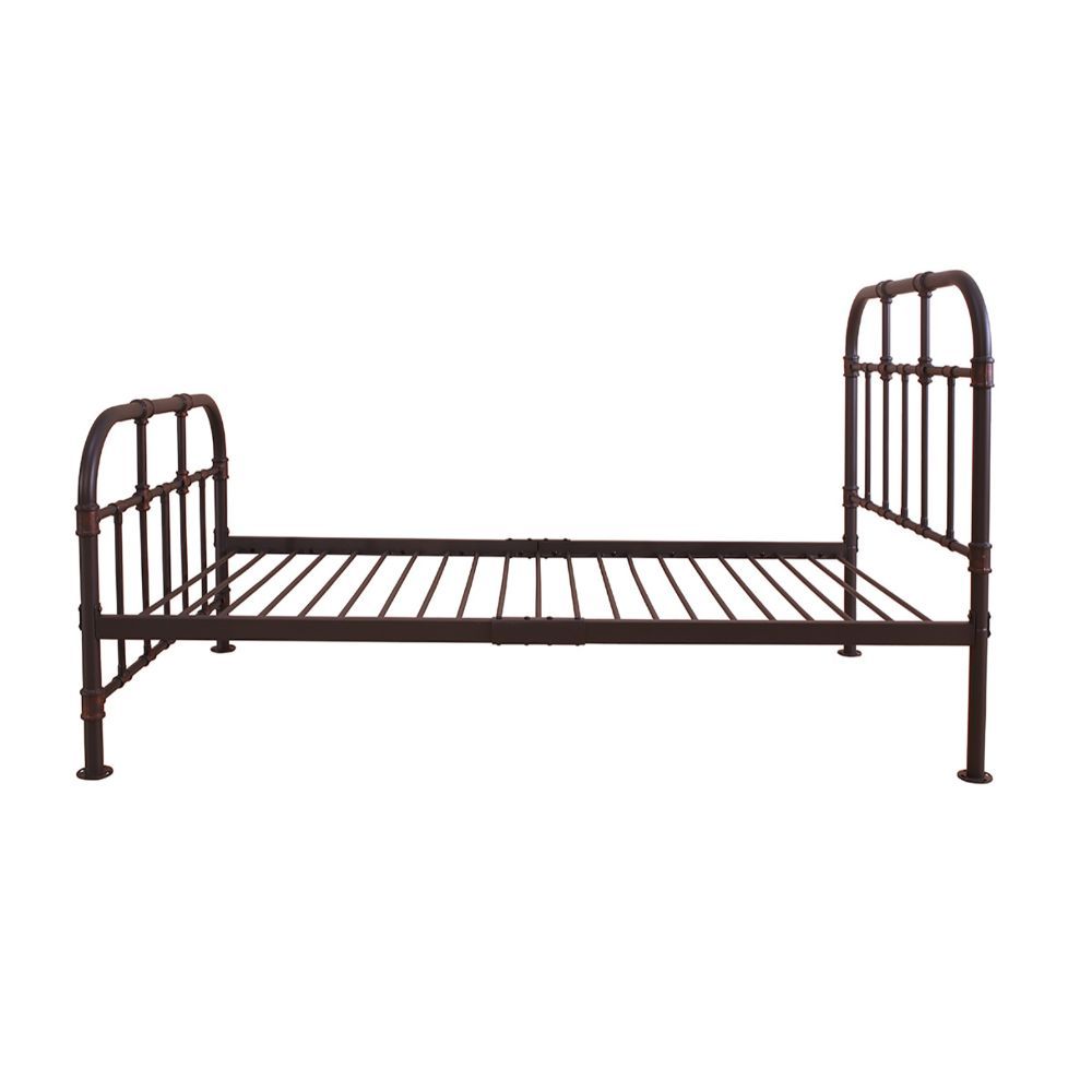 Gray Industrial Pipe Design Twin Bed Frame By Homeroots | Beds | Modishstore - 2