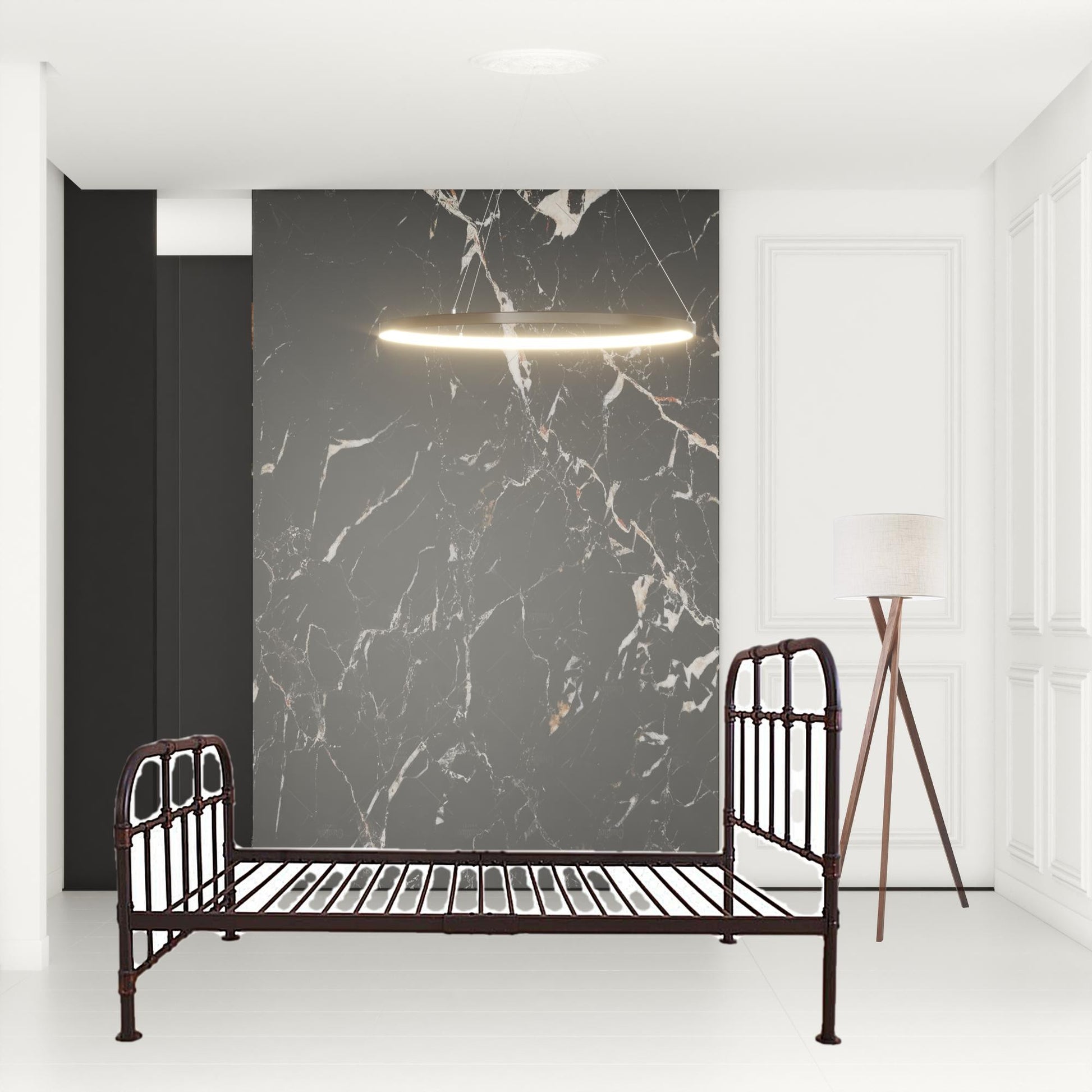 Gray Industrial Pipe Design Twin Bed Frame By Homeroots | Beds | Modishstore - 3