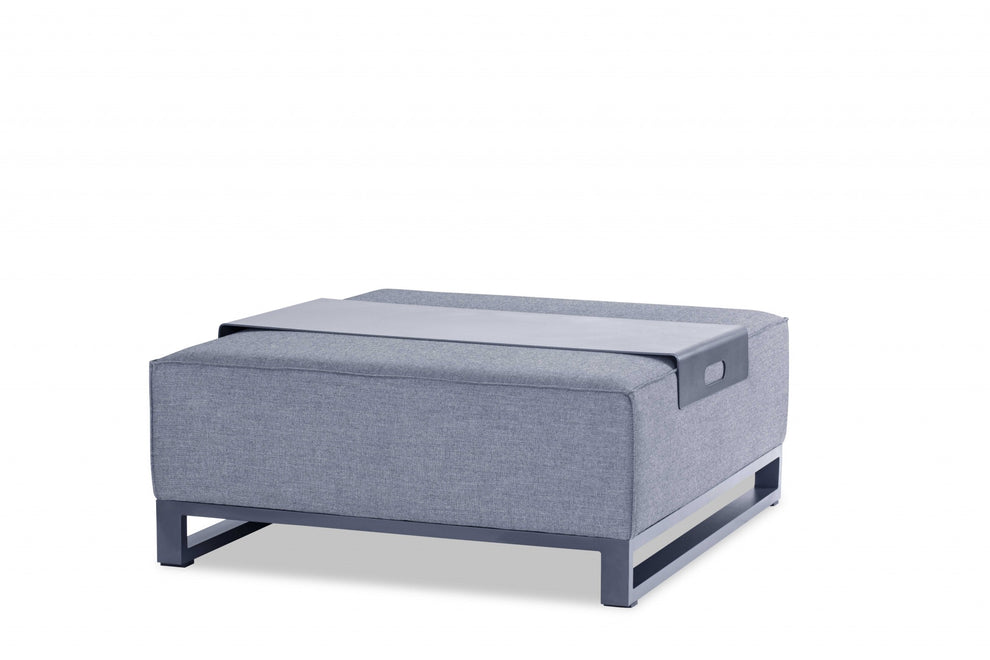 Gray Acrylic Ottoman By Homeroots | Ottomans | Modishstore - 2