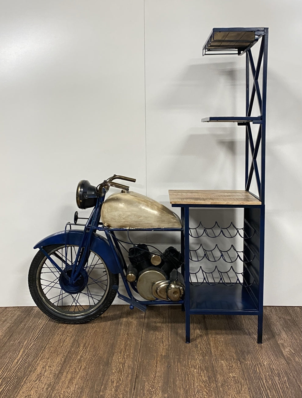 Blue Half-Bike Bar By Homeroots | Bar Carts | Modishstore - 3