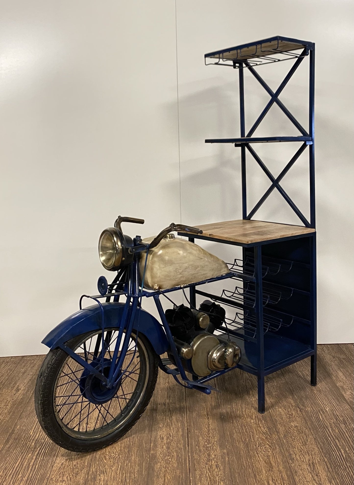 Blue Half-Bike Bar By Homeroots | Bar Carts | Modishstore