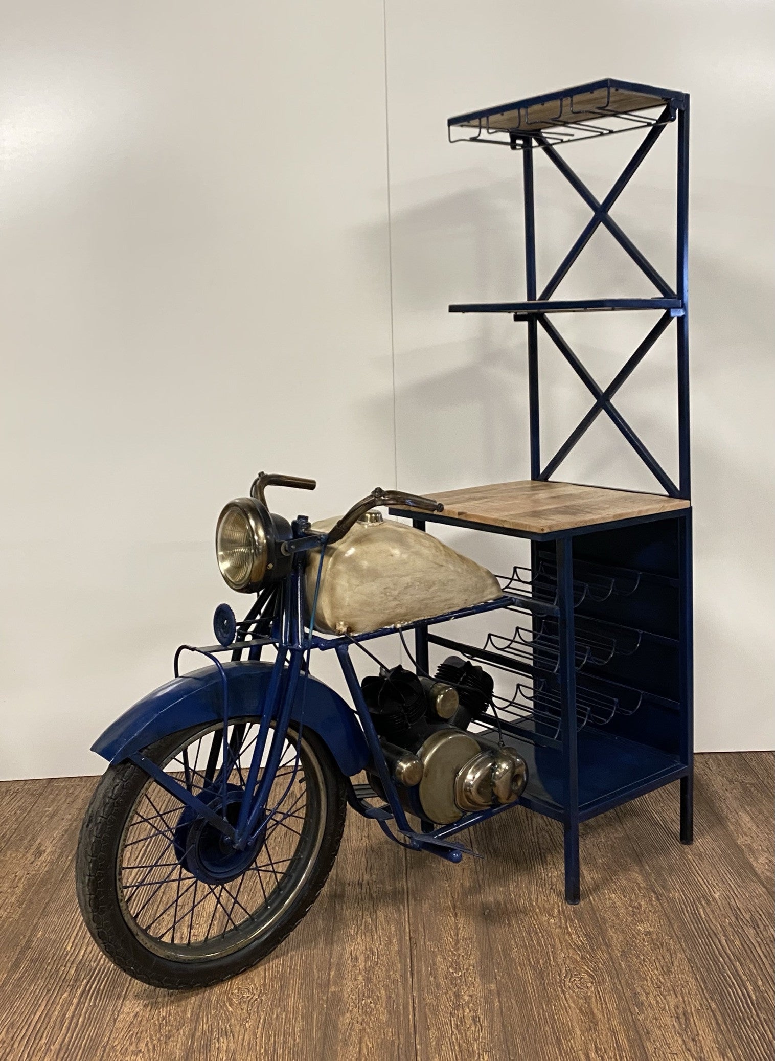 Blue Half-Bike Bar By Homeroots | Bar Carts | Modishstore