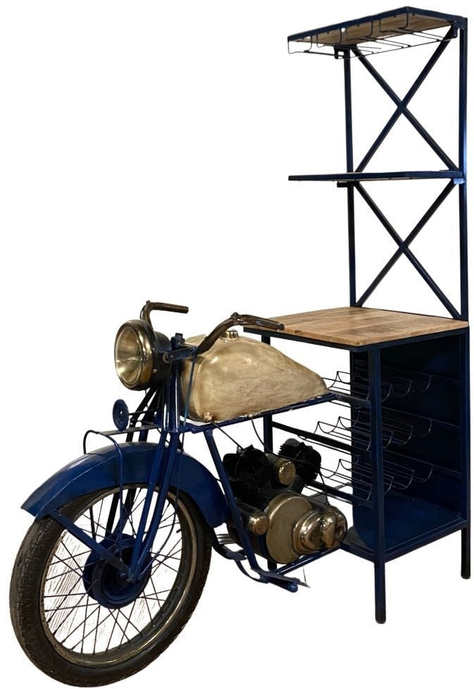 Blue Half-Bike Bar By Homeroots | Bar Carts | Modishstore - 6