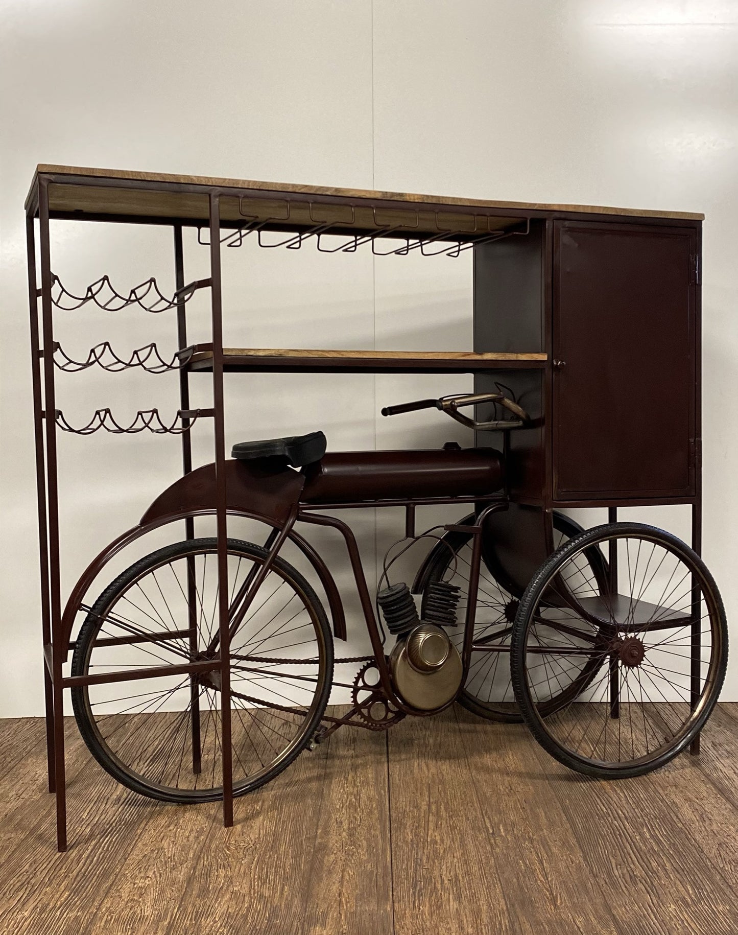 Maroon Tricycle Delivery Bar By Homeroots | Bar Carts | Modishstore - 3