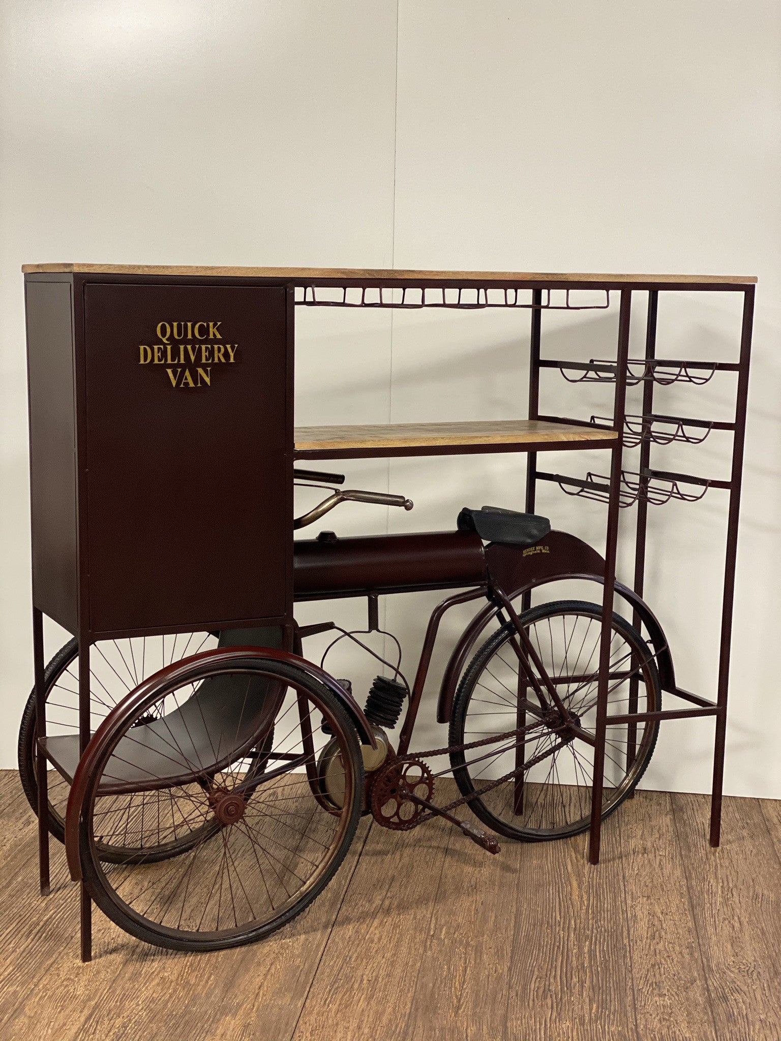 Maroon Tricycle Delivery Bar By Homeroots | Bar Carts | Modishstore - 5