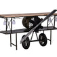Black Metal Mango Wood Aeroplane Bar Counter By Homeroots | Bar Carts | Modishstore - 2