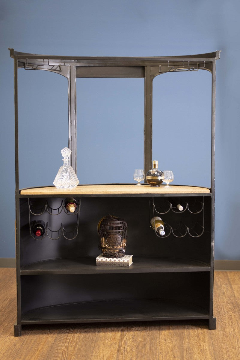 Yellow And Orange London Tram Bar By Homeroots | Bar Carts | Modishstore - 4