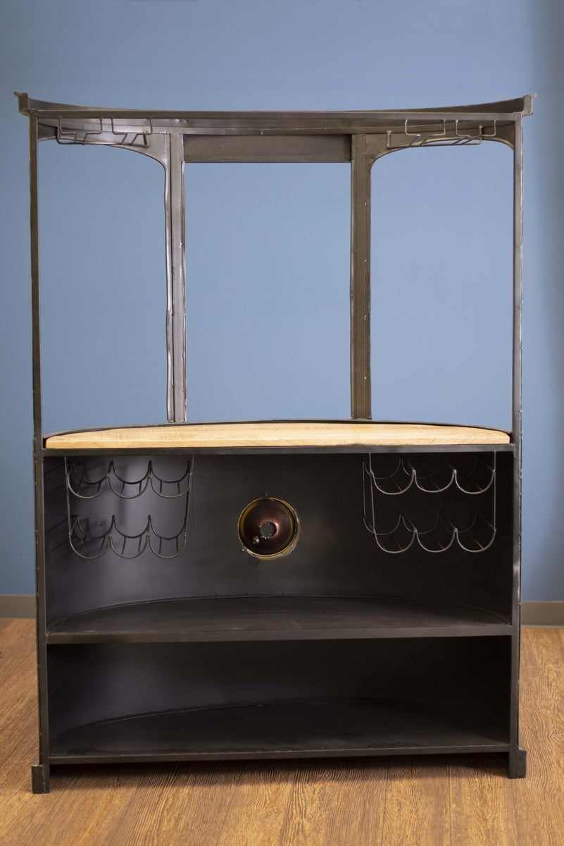 Yellow And Orange London Tram Bar By Homeroots | Bar Carts | Modishstore - 5