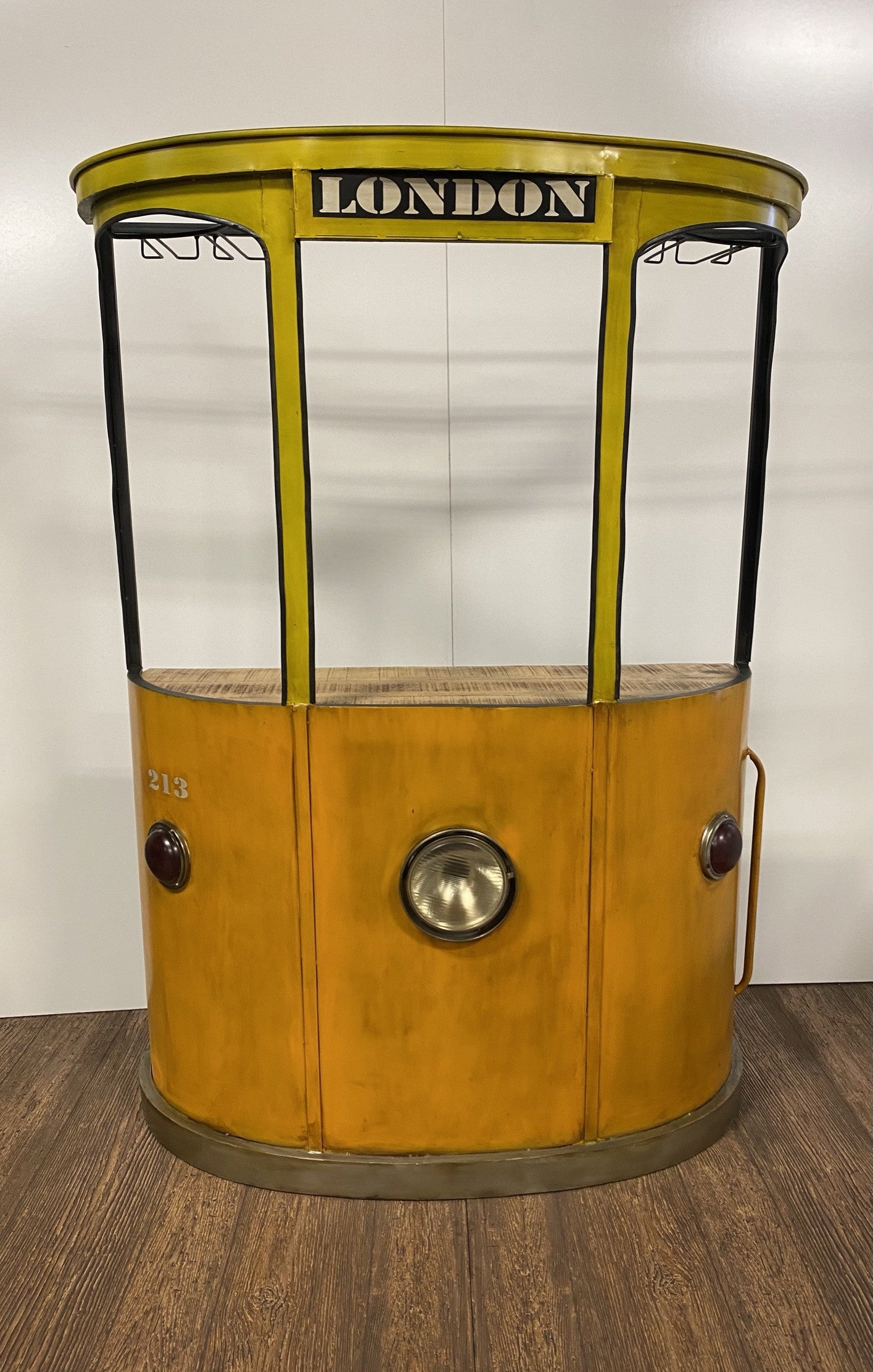 Yellow And Orange London Tram Bar By Homeroots | Bar Carts | Modishstore - 6