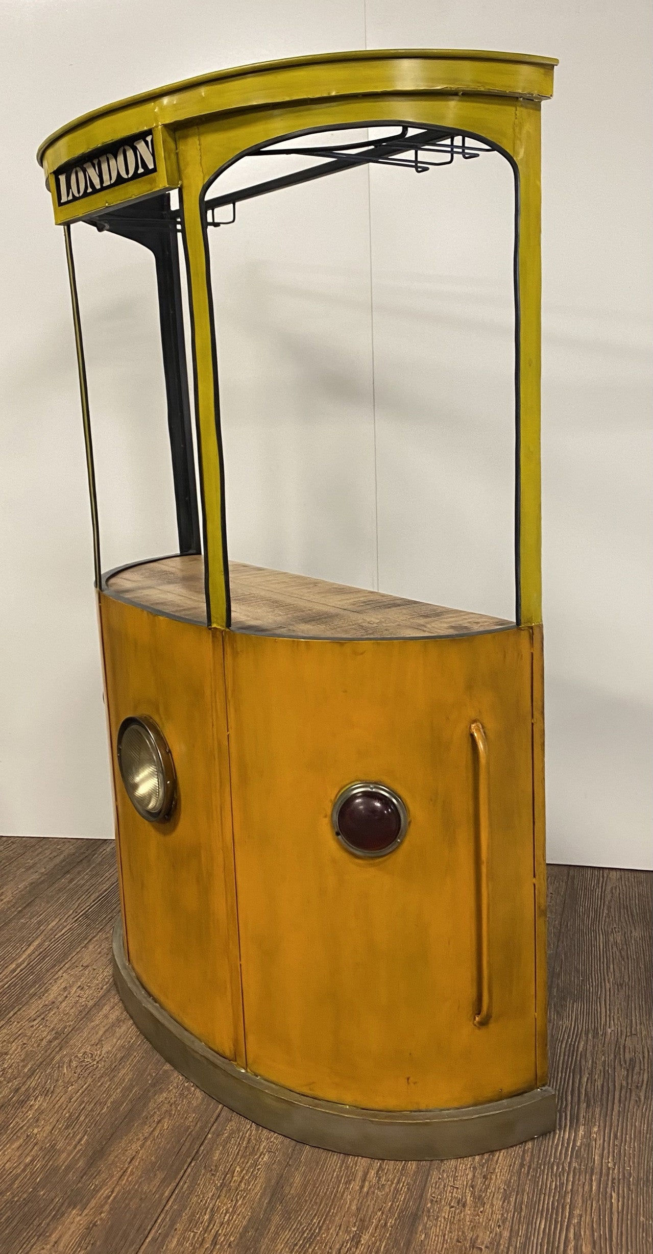 Yellow And Orange London Tram Bar By Homeroots | Bar Carts | Modishstore - 7