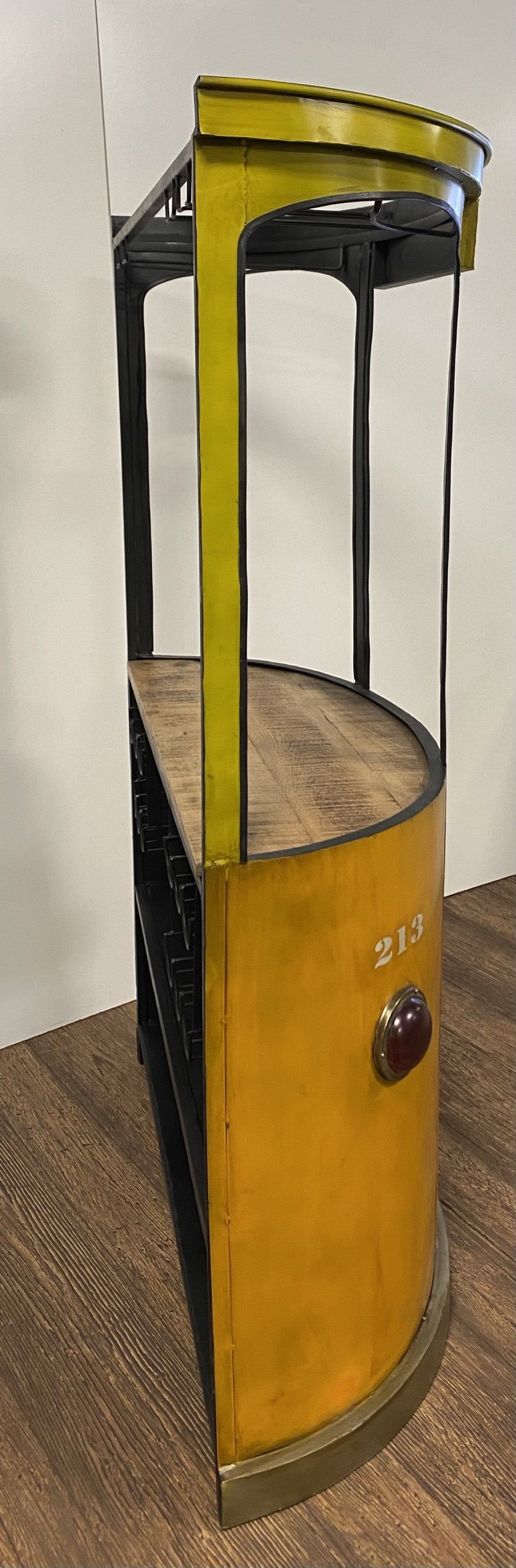 Yellow And Orange London Tram Bar By Homeroots | Bar Carts | Modishstore - 8