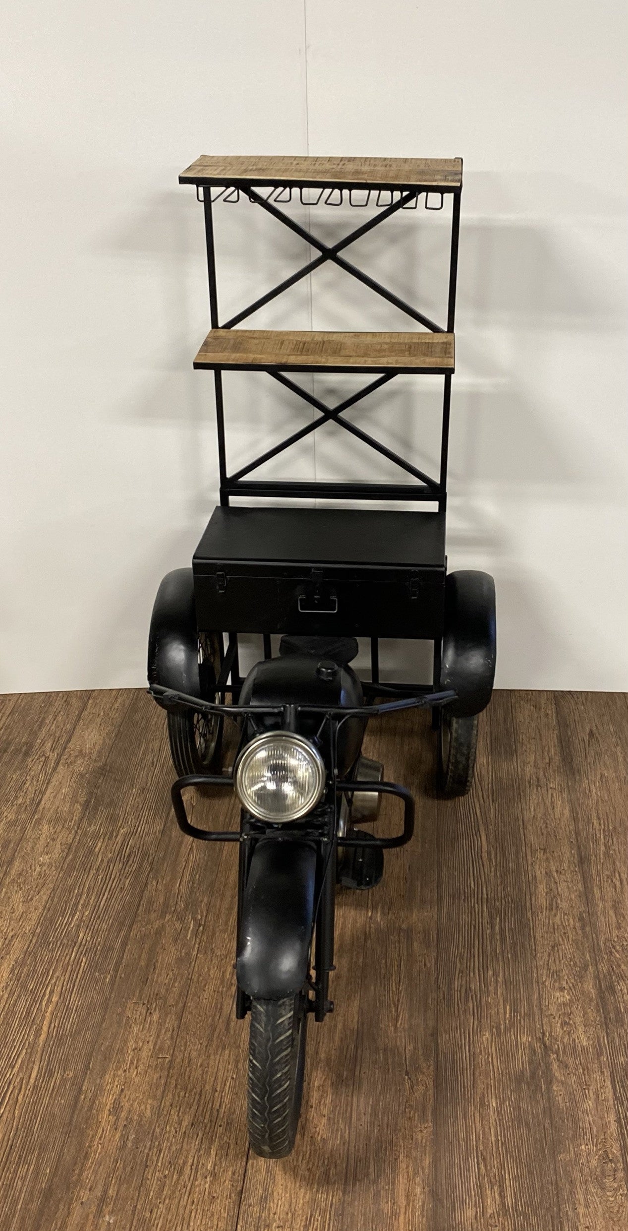 Black Tri Bike Bar By Homeroots | Bar Carts | Modishstore - 4