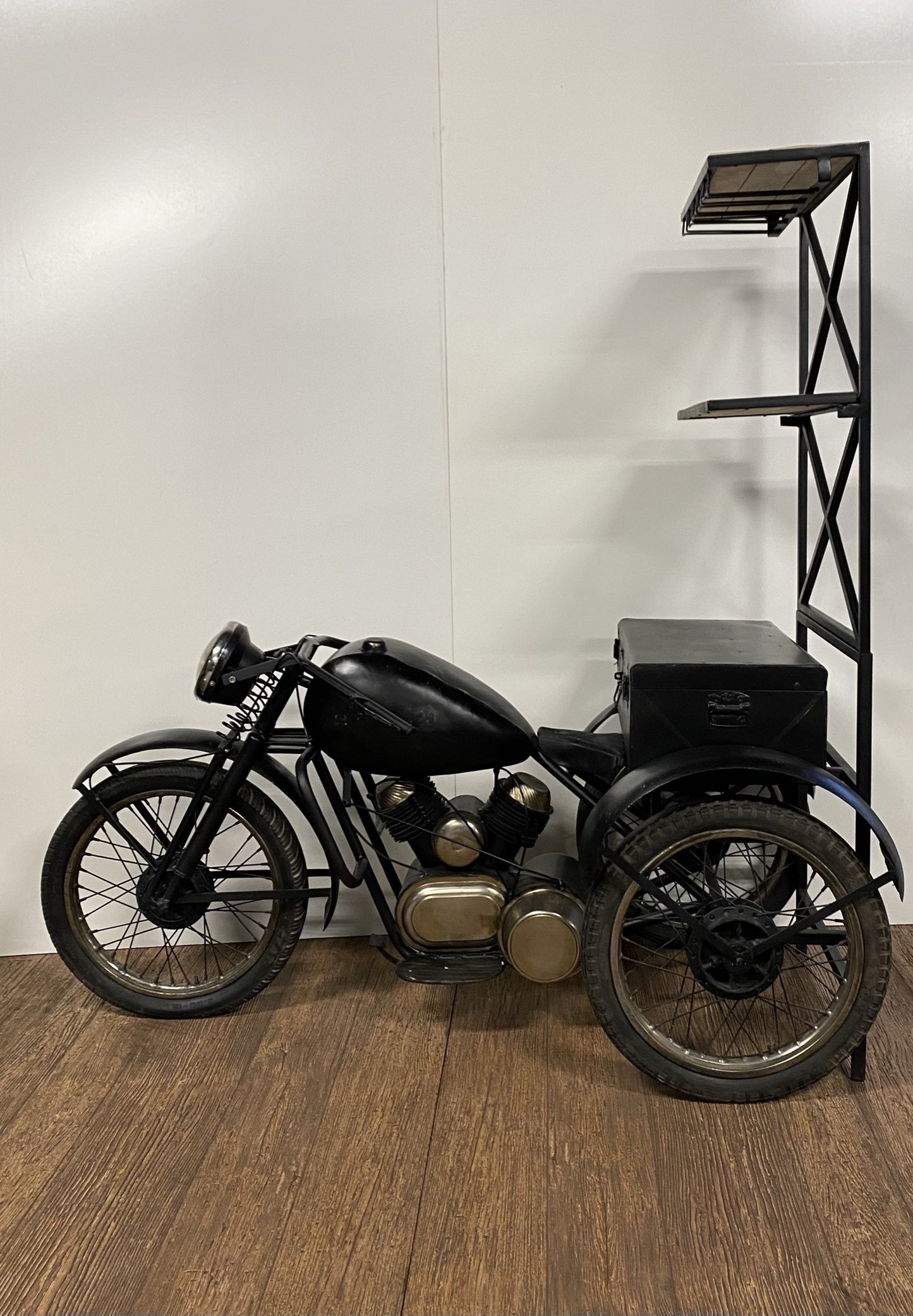 Black Tri Bike Bar By Homeroots | Bar Carts | Modishstore - 5