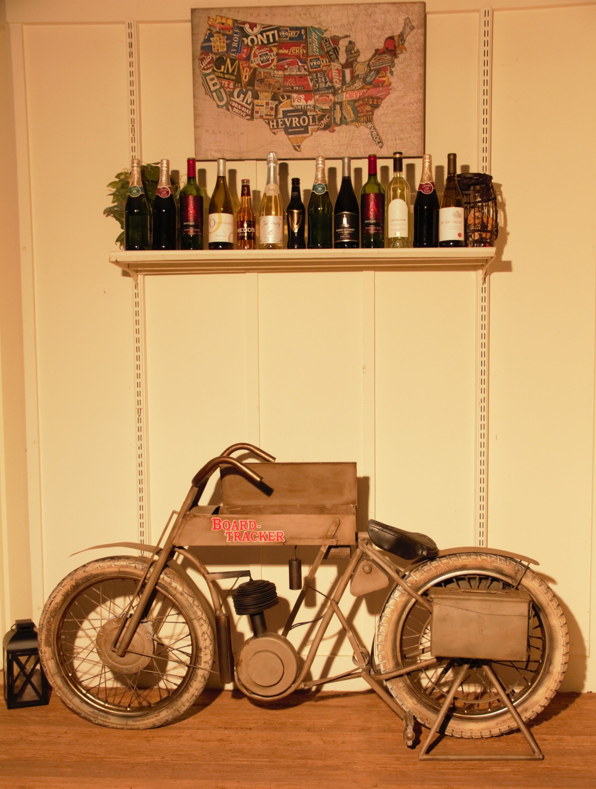 Black Tri Bike Bar By Homeroots | Bar Carts | Modishstore - 6