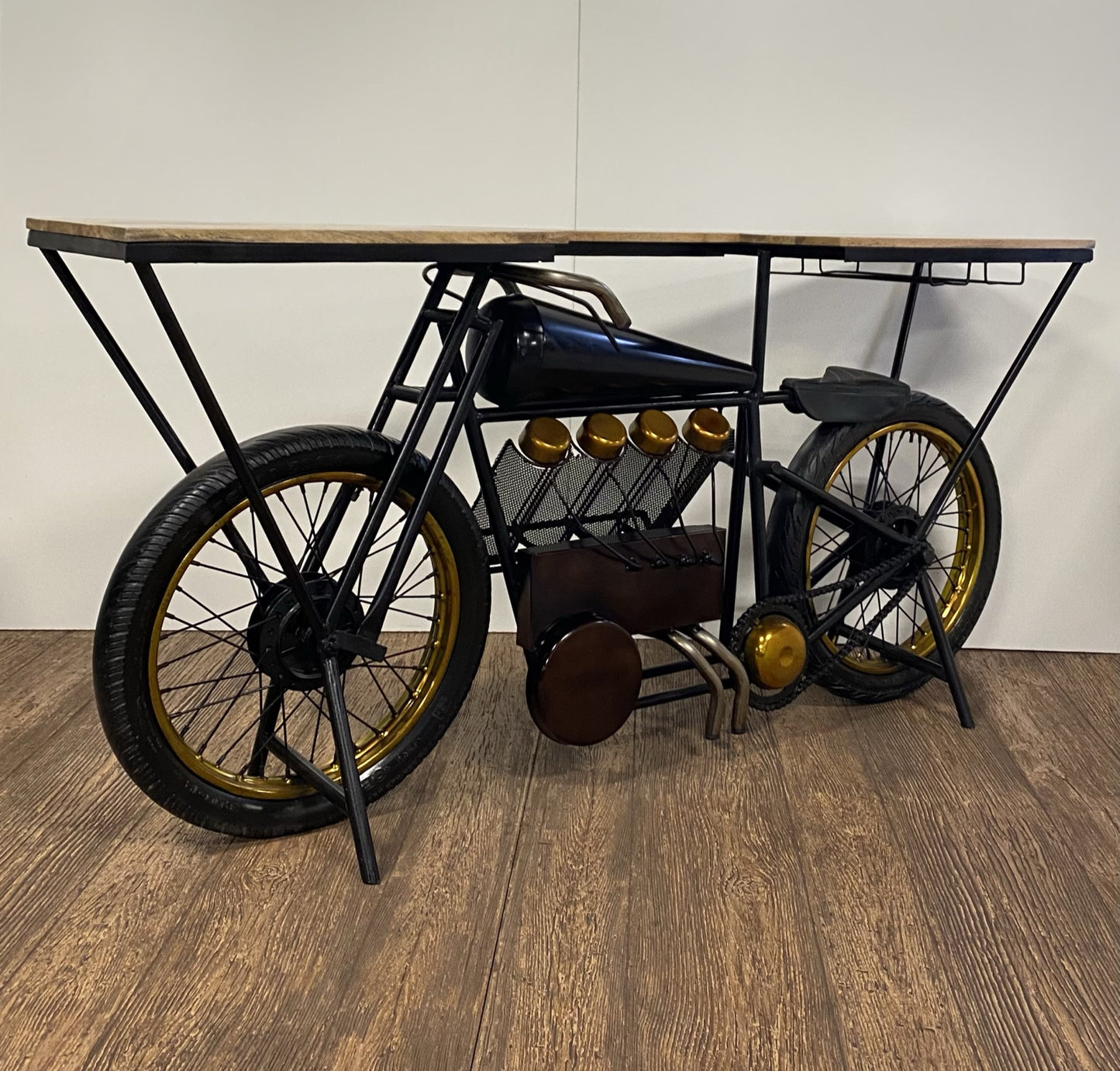 Black Motorcycle Wine Bar By Homeroots | Bar Carts | Modishstore