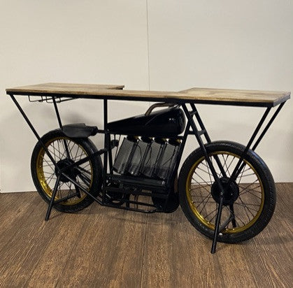 Black Motorcycle Wine Bar By Homeroots | Bar Carts | Modishstore - 4
