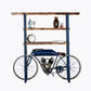 Blue Metal Mango Wood Cycle Book Shelf Bar Counter By Homeroots | Shelves & Shelving Units | Modishstore