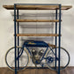 Blue Metal Mango Wood Cycle Book Shelf Bar Counter By Homeroots | Shelves & Shelving Units | Modishstore - 5