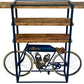 Blue Metal Mango Wood Cycle Book Shelf Bar Counter By Homeroots | Shelves & Shelving Units | Modishstore - 6