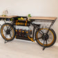 Black And Gold Metal Mango Wood Bike Bar Counter By Homeroots | Bar Carts | Modishstore - 6
