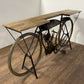 Brown Metal Mango Wood Iconic Vintage Cycle Table By Homeroots | Bar Carts | Modishstore - 5