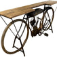 Brown Metal Mango Wood Iconic Vintage Cycle Table By Homeroots | Bar Carts | Modishstore - 8