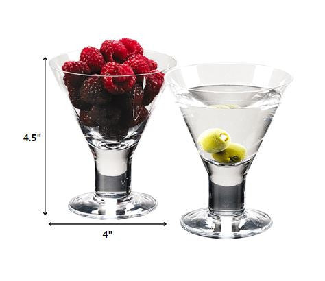 Mouth Blown Crystal Set Of 4 Martini Or Dessert Servers 6 Oz By Homeroots | Drinkware | Modishstore - 2