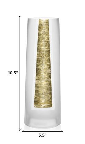 10.5 Mouth Blown Hand Decorated Standard Gold Vase By Homeroots | Vases | Modishstore - 2