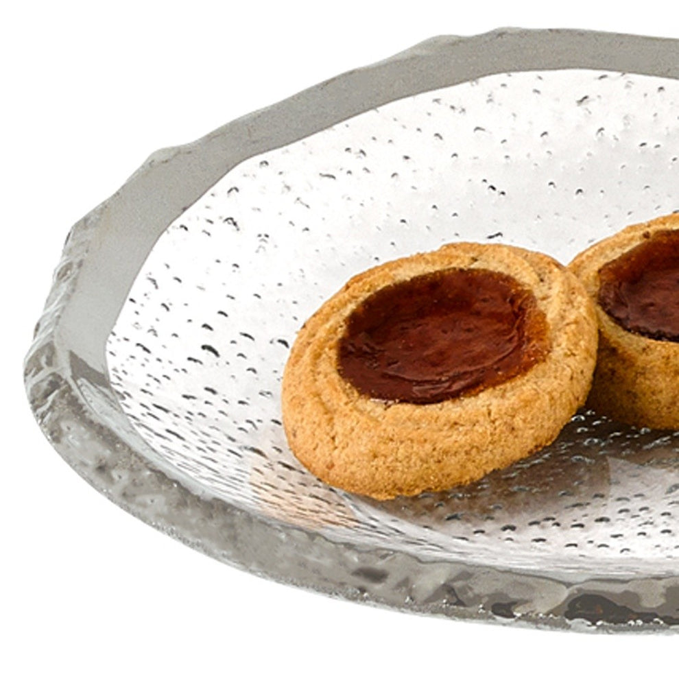 18 Mouth Blown Oval Edge Silver Platter By Homeroots | Trays | Modishstore - 3