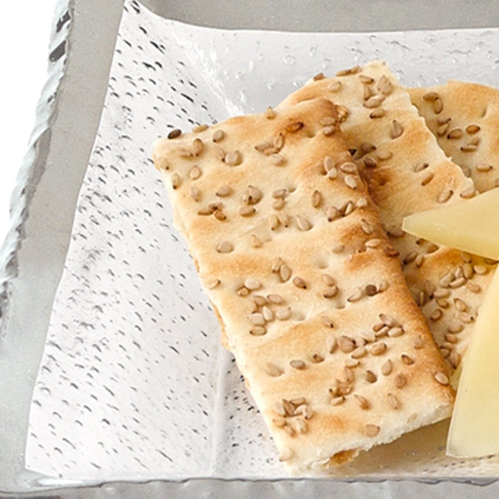 18 Mouth Blown Rectangular Edge Silver Serving Platter Or Tray By Homeroots | Trays | Modishstore - 4