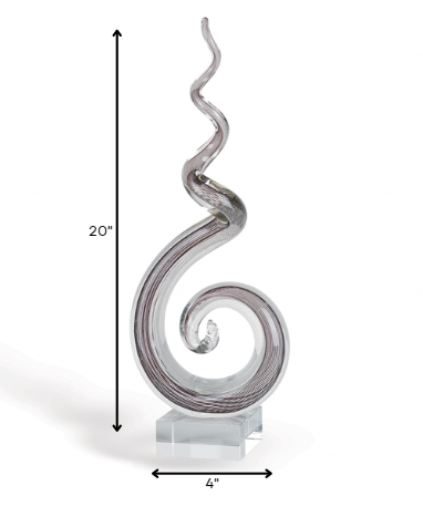 MultiColor Glass Corkscrew Centerpiece Tall By Homeroots | Sculptures | Modishstore - 2