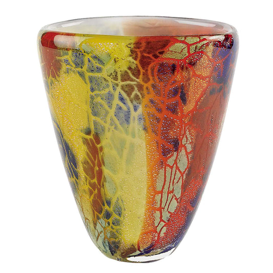 8 MultiColor Art Glass Oval Vase By Homeroots | Vases | Modishstore