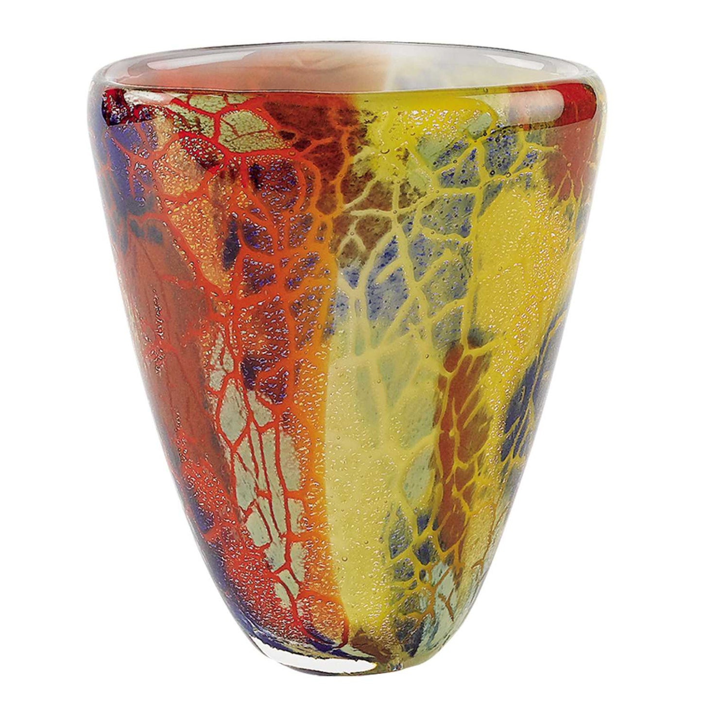 8 MultiColor Art Glass Oval Vase By Homeroots | Vases | Modishstore - 3