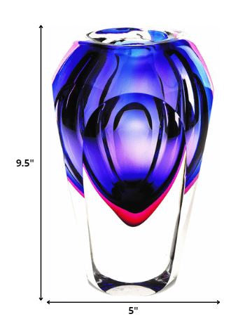 9 Purple Art Glass Vase By Homeroots | Vases | Modishstore - 2