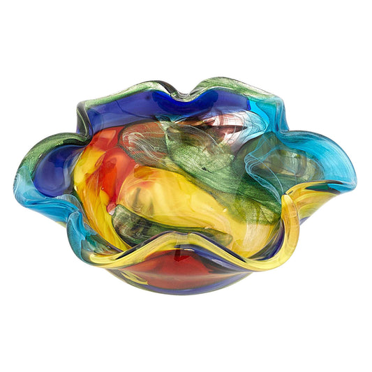 85 Multicolor Art Glass Floppy Centerpiece Bowl By Homeroots | Decorative Bowls | Modishstore