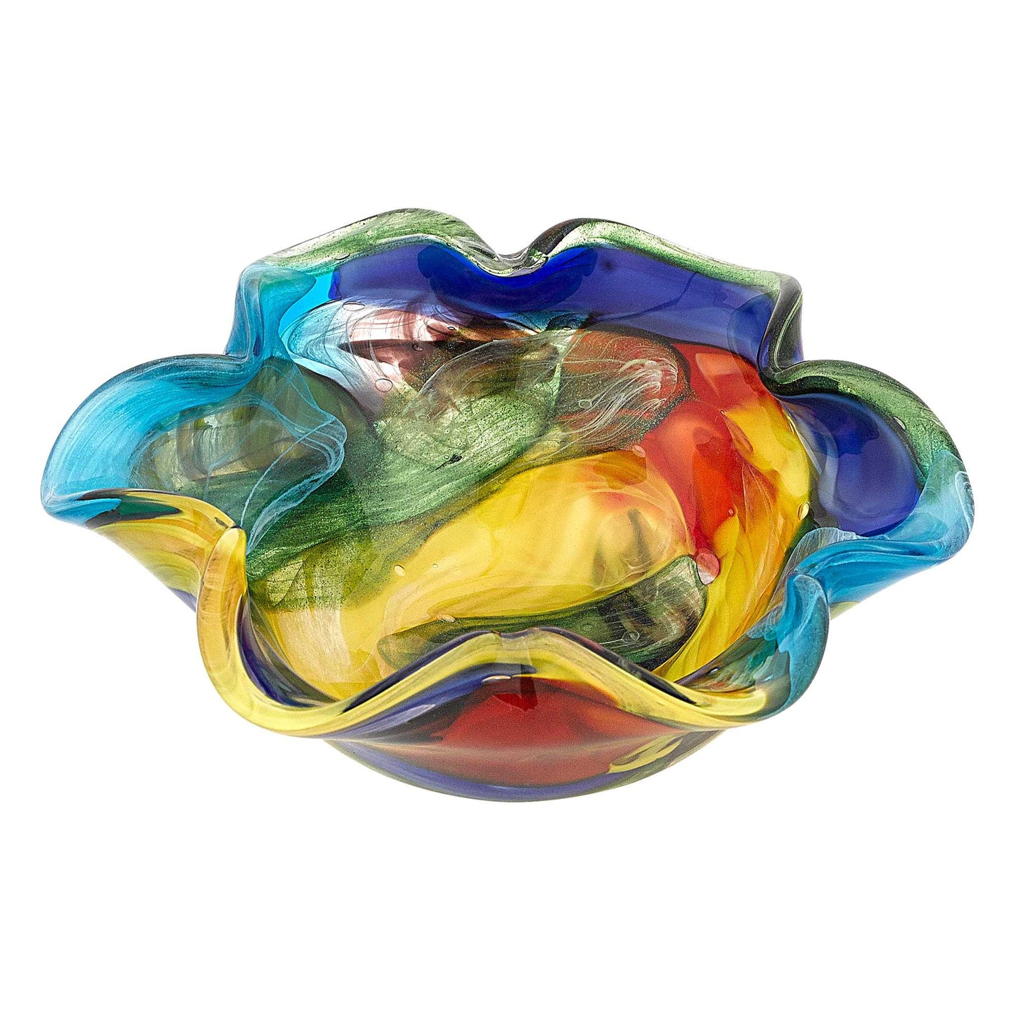 85 Multicolor Art Glass Floppy Centerpiece Bowl By Homeroots | Decorative Bowls | Modishstore - 3