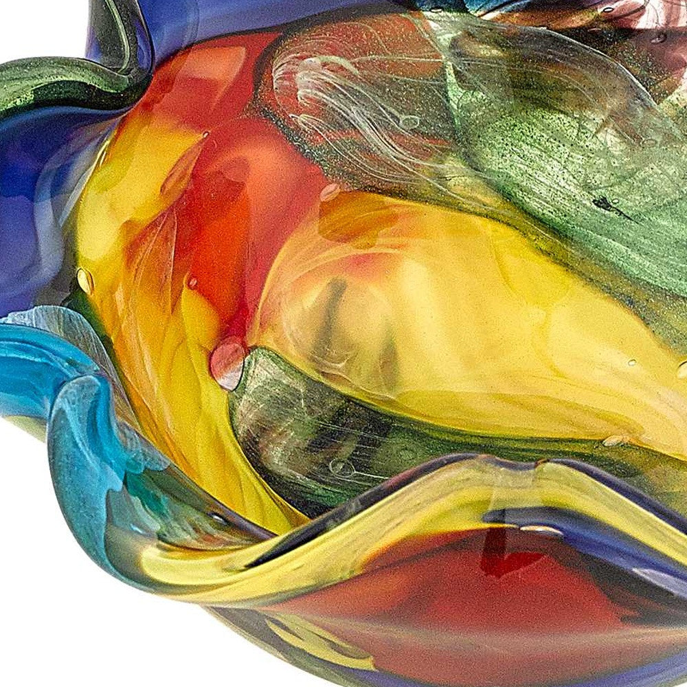 85 Multicolor Art Glass Floppy Centerpiece Bowl By Homeroots | Decorative Bowls | Modishstore - 5