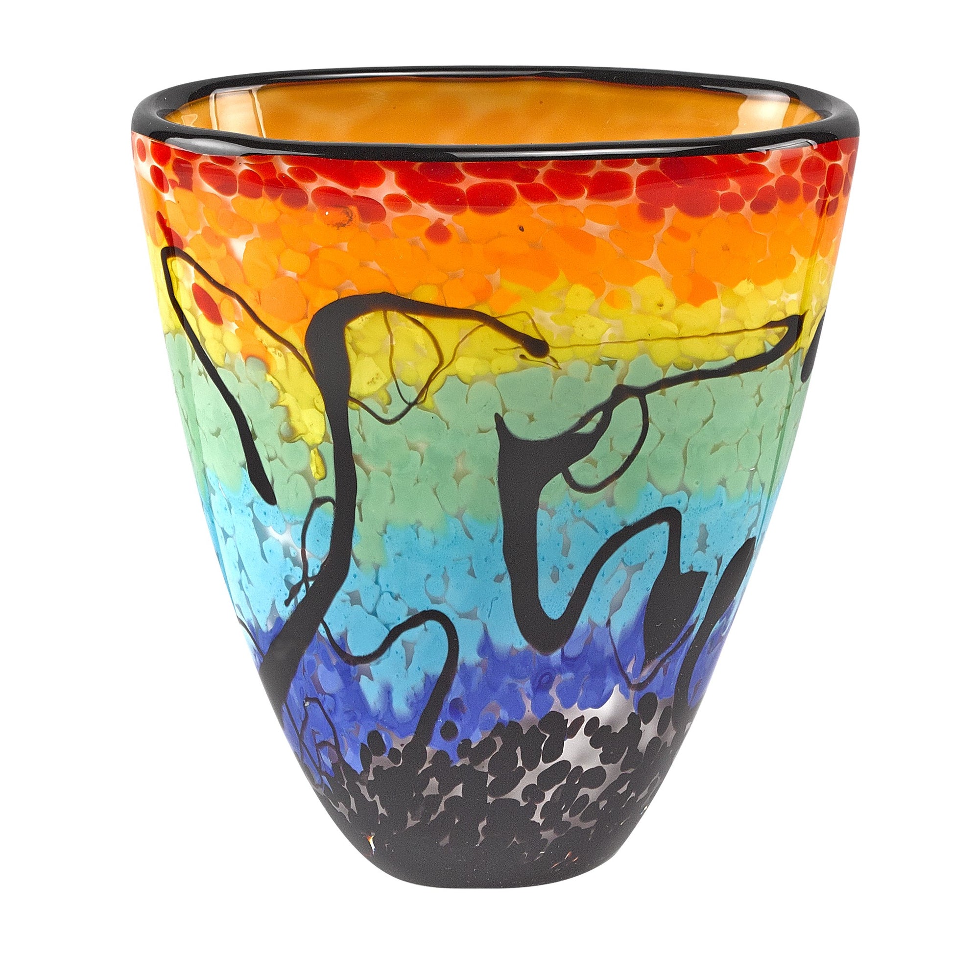 75 Mouth Blown Art Glass Oval Vase By Homeroots | Vases | Modishstore
