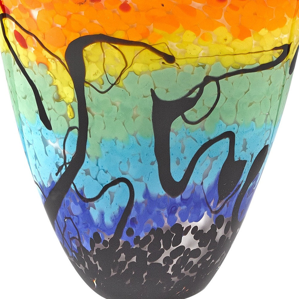 75 Mouth Blown Art Glass Oval Vase By Homeroots | Vases | Modishstore - 4